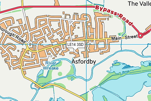LE14 3SD map - OS VectorMap District (Ordnance Survey)