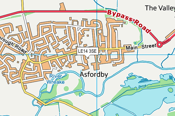 LE14 3SE map - OS VectorMap District (Ordnance Survey)
