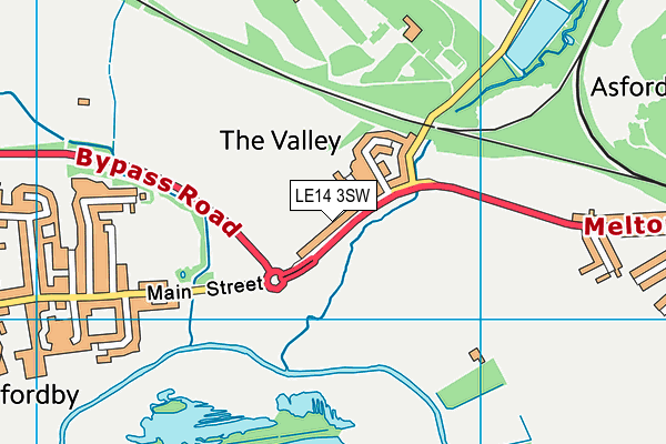 LE14 3SW map - OS VectorMap District (Ordnance Survey)