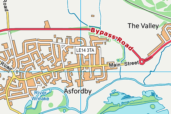 LE14 3TA map - OS VectorMap District (Ordnance Survey)