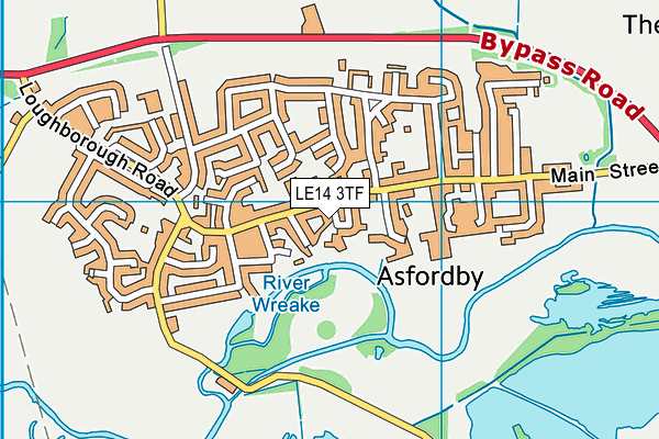 LE14 3TF map - OS VectorMap District (Ordnance Survey)