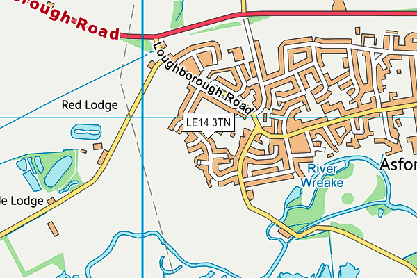 LE14 3TN map - OS VectorMap District (Ordnance Survey)