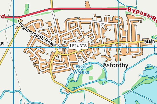 LE14 3TS map - OS VectorMap District (Ordnance Survey)