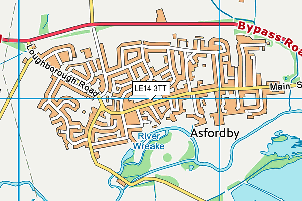 LE14 3TT map - OS VectorMap District (Ordnance Survey)