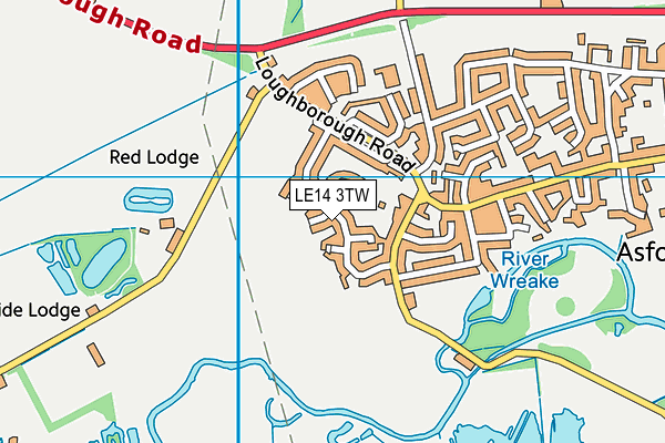 LE14 3TW map - OS VectorMap District (Ordnance Survey)