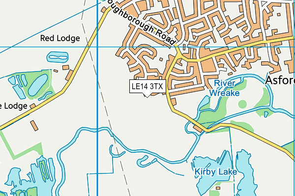 LE14 3TX map - OS VectorMap District (Ordnance Survey)