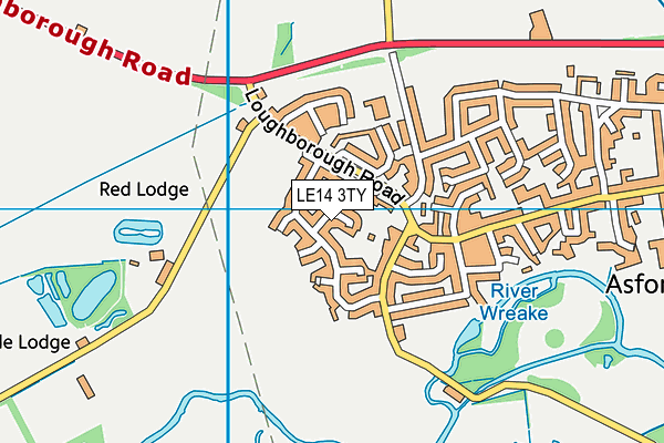 LE14 3TY map - OS VectorMap District (Ordnance Survey)