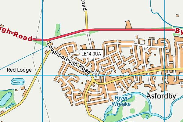 LE14 3UA map - OS VectorMap District (Ordnance Survey)