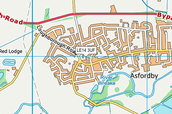 LE14 3UF map - OS VectorMap District (Ordnance Survey)