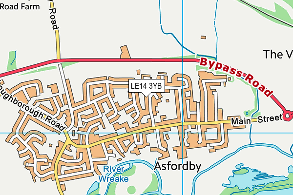 LE14 3YB map - OS VectorMap District (Ordnance Survey)