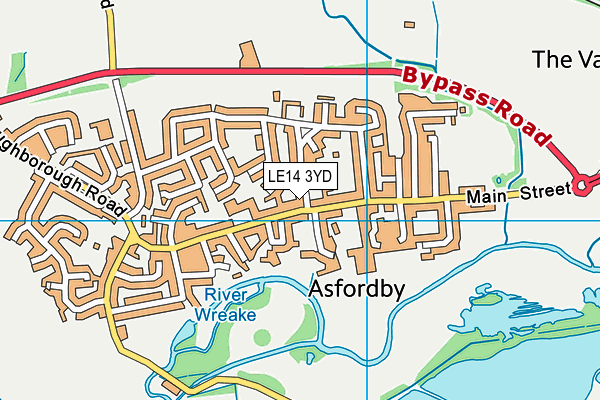 LE14 3YD map - OS VectorMap District (Ordnance Survey)