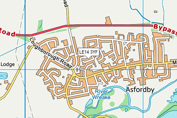 LE14 3YF map - OS VectorMap District (Ordnance Survey)