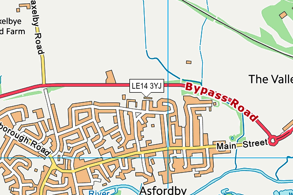 LE14 3YJ map - OS VectorMap District (Ordnance Survey)