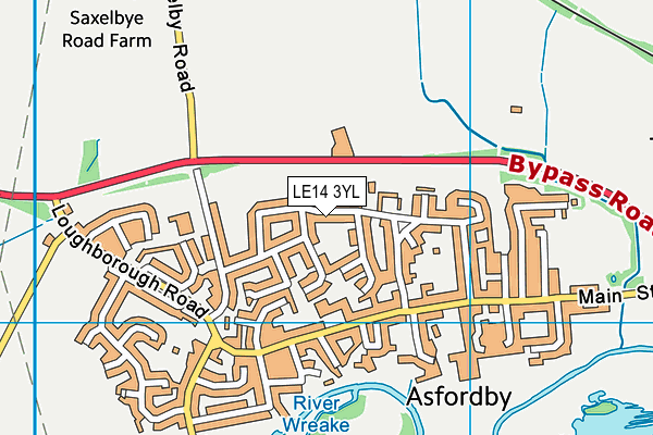 LE14 3YL map - OS VectorMap District (Ordnance Survey)