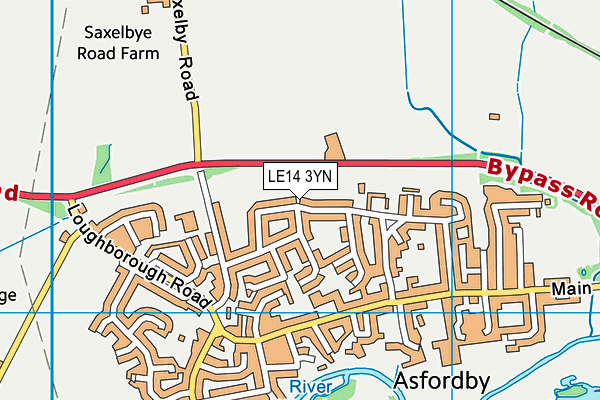 LE14 3YN map - OS VectorMap District (Ordnance Survey)