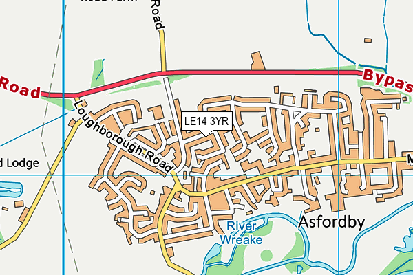 LE14 3YR map - OS VectorMap District (Ordnance Survey)