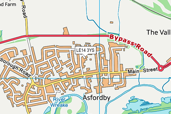 LE14 3YS map - OS VectorMap District (Ordnance Survey)