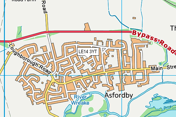 LE14 3YT map - OS VectorMap District (Ordnance Survey)
