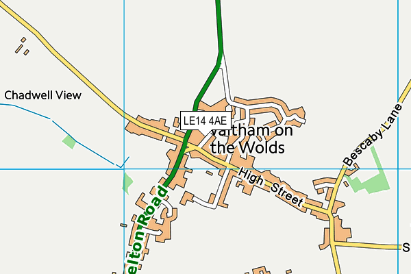 LE14 4AE map - OS VectorMap District (Ordnance Survey)
