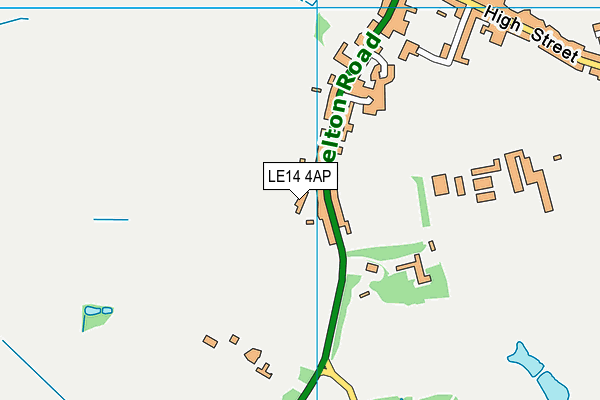 LE14 4AP map - OS VectorMap District (Ordnance Survey)