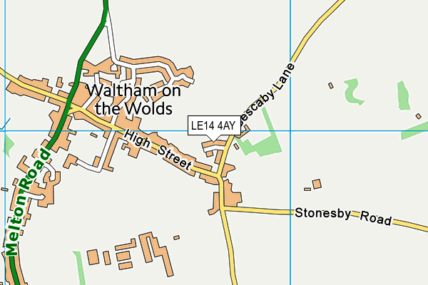 LE14 4AY map - OS VectorMap District (Ordnance Survey)