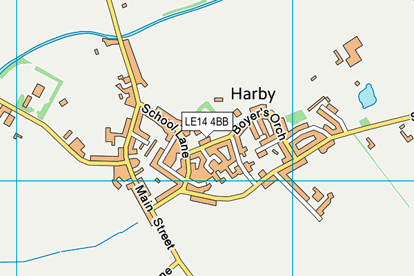 LE14 4BB map - OS VectorMap District (Ordnance Survey)