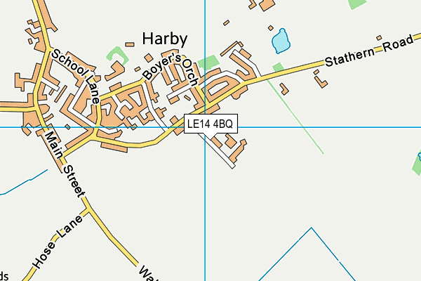 LE14 4BQ map - OS VectorMap District (Ordnance Survey)