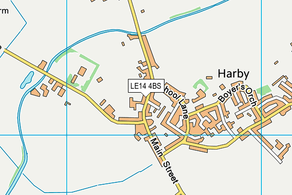 LE14 4BS map - OS VectorMap District (Ordnance Survey)