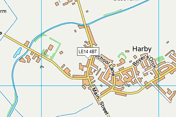 LE14 4BT map - OS VectorMap District (Ordnance Survey)