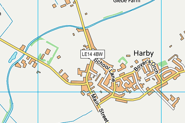 LE14 4BW map - OS VectorMap District (Ordnance Survey)