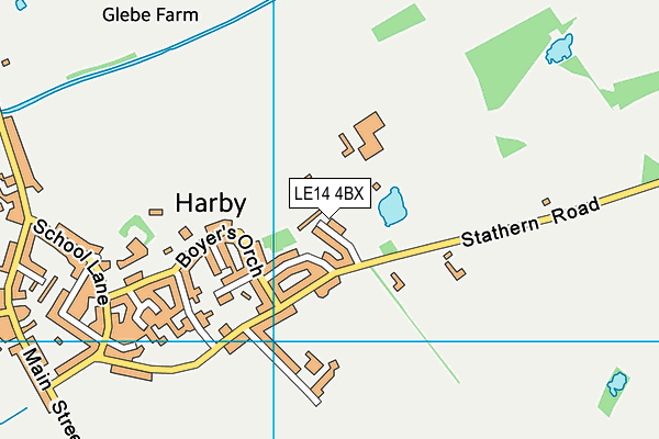 LE14 4BX map - OS VectorMap District (Ordnance Survey)