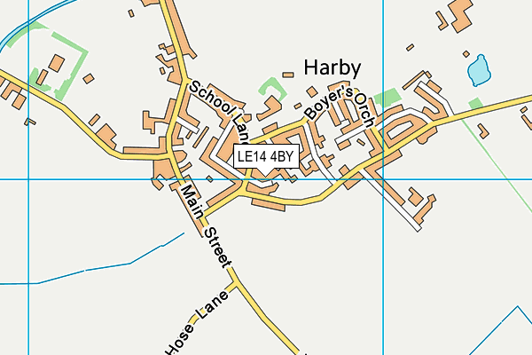 LE14 4BY map - OS VectorMap District (Ordnance Survey)