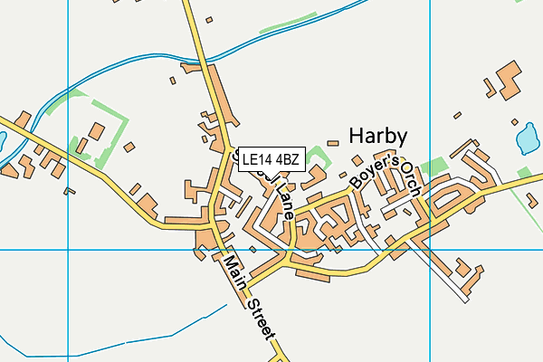 LE14 4BZ map - OS VectorMap District (Ordnance Survey)