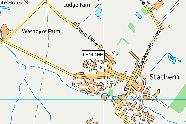 LE14 4HE map - OS VectorMap District (Ordnance Survey)