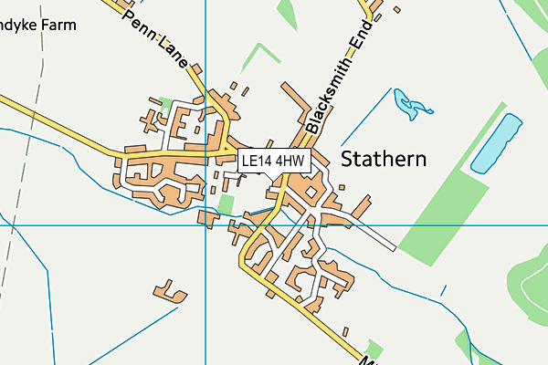 LE14 4HW map - OS VectorMap District (Ordnance Survey)