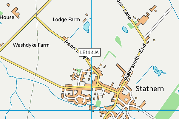 LE14 4JA map - OS VectorMap District (Ordnance Survey)