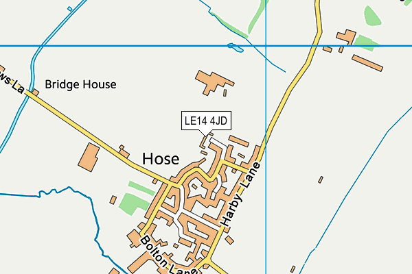 LE14 4JD map - OS VectorMap District (Ordnance Survey)