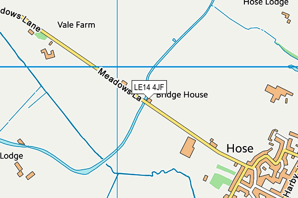 LE14 4JF map - OS VectorMap District (Ordnance Survey)