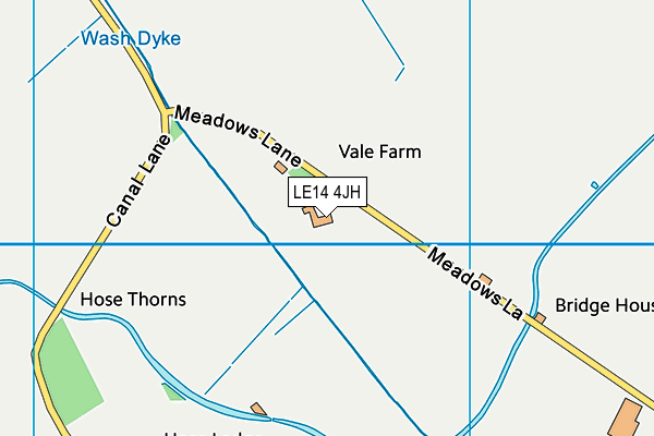 LE14 4JH map - OS VectorMap District (Ordnance Survey)