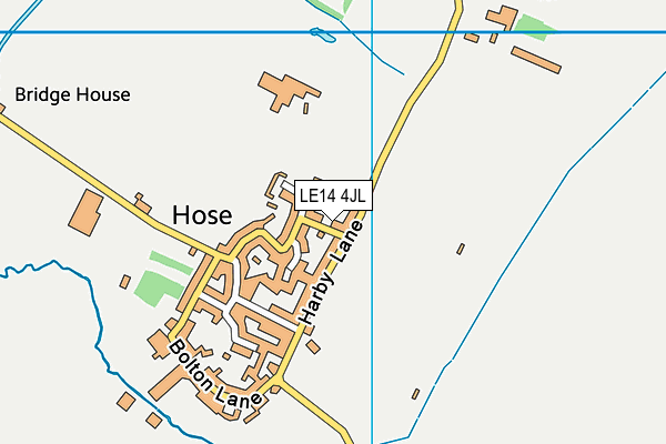 LE14 4JL map - OS VectorMap District (Ordnance Survey)