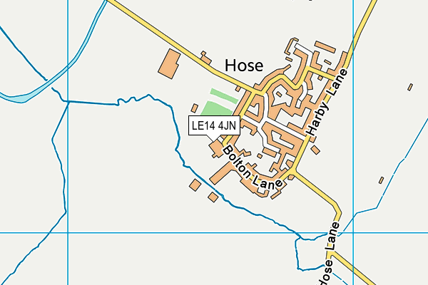 LE14 4JN map - OS VectorMap District (Ordnance Survey)