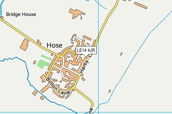 Hose Village Hall map (LE14 4JR) - OS VectorMap District (Ordnance Survey)