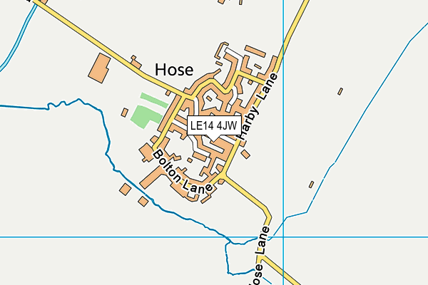 LE14 4JW map - OS VectorMap District (Ordnance Survey)