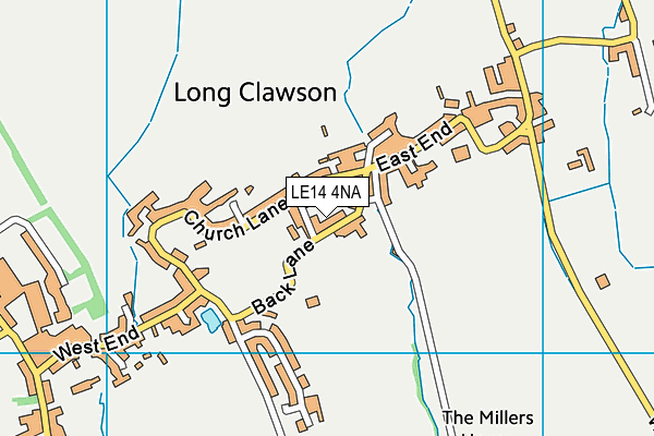 Long Clawson Village Hall Recreation Ground map (LE14 4NA) - OS VectorMap District (Ordnance Survey)