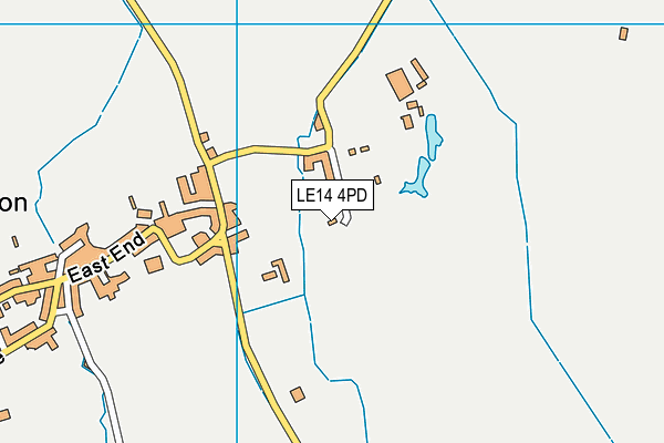 LE14 4PD map - OS VectorMap District (Ordnance Survey)