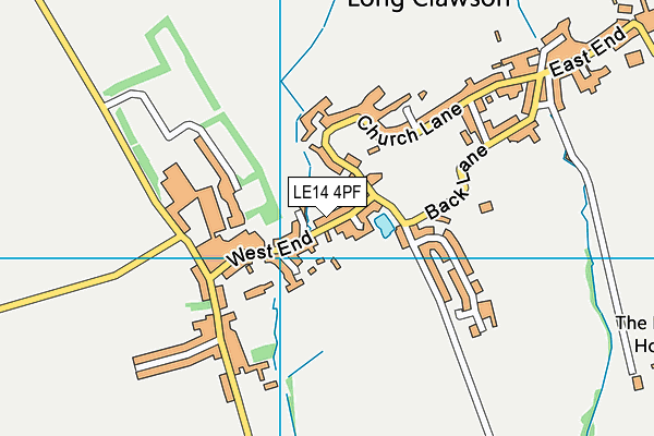 LE14 4PF map - OS VectorMap District (Ordnance Survey)