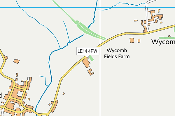 LE14 4PW map - OS VectorMap District (Ordnance Survey)