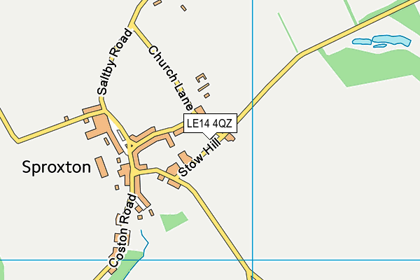 LE14 4QZ map - OS VectorMap District (Ordnance Survey)