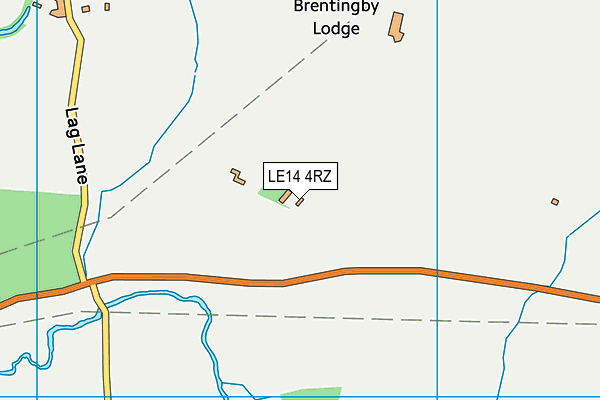 LE14 4RZ map - OS VectorMap District (Ordnance Survey)