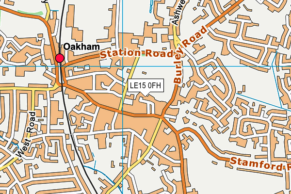 LE15 0FH map - OS VectorMap District (Ordnance Survey)